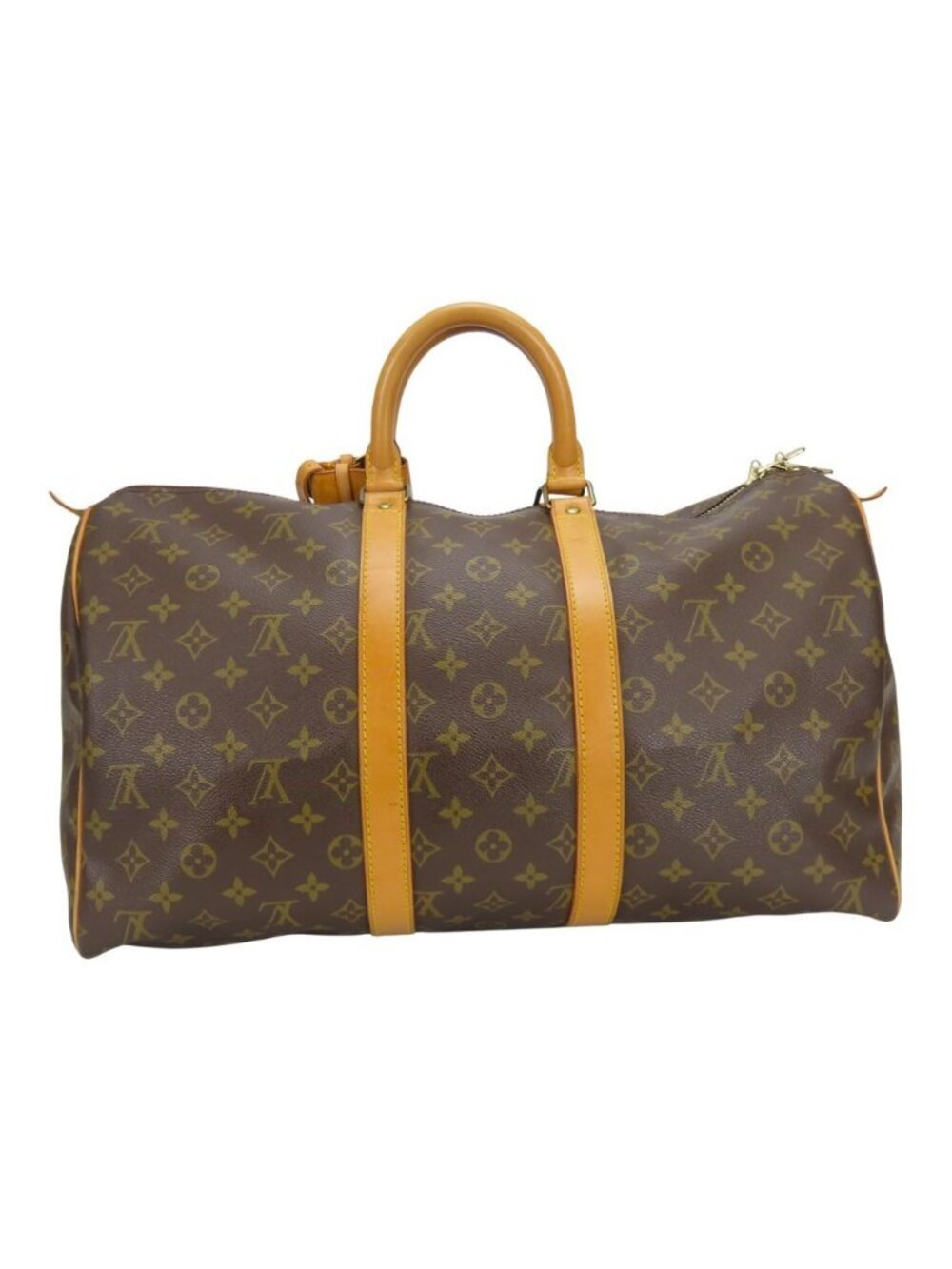 Louis Vuitton Boston Bag Keepall 45 Monogram Leather Brown Travel Business - Picture 3 of 9